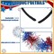 Flashing 4th of July Headband for Women – Patriotic LED Hair Hoop with Red White & Blue Glitter Tinsel – Light Up Independence Day Party Favor